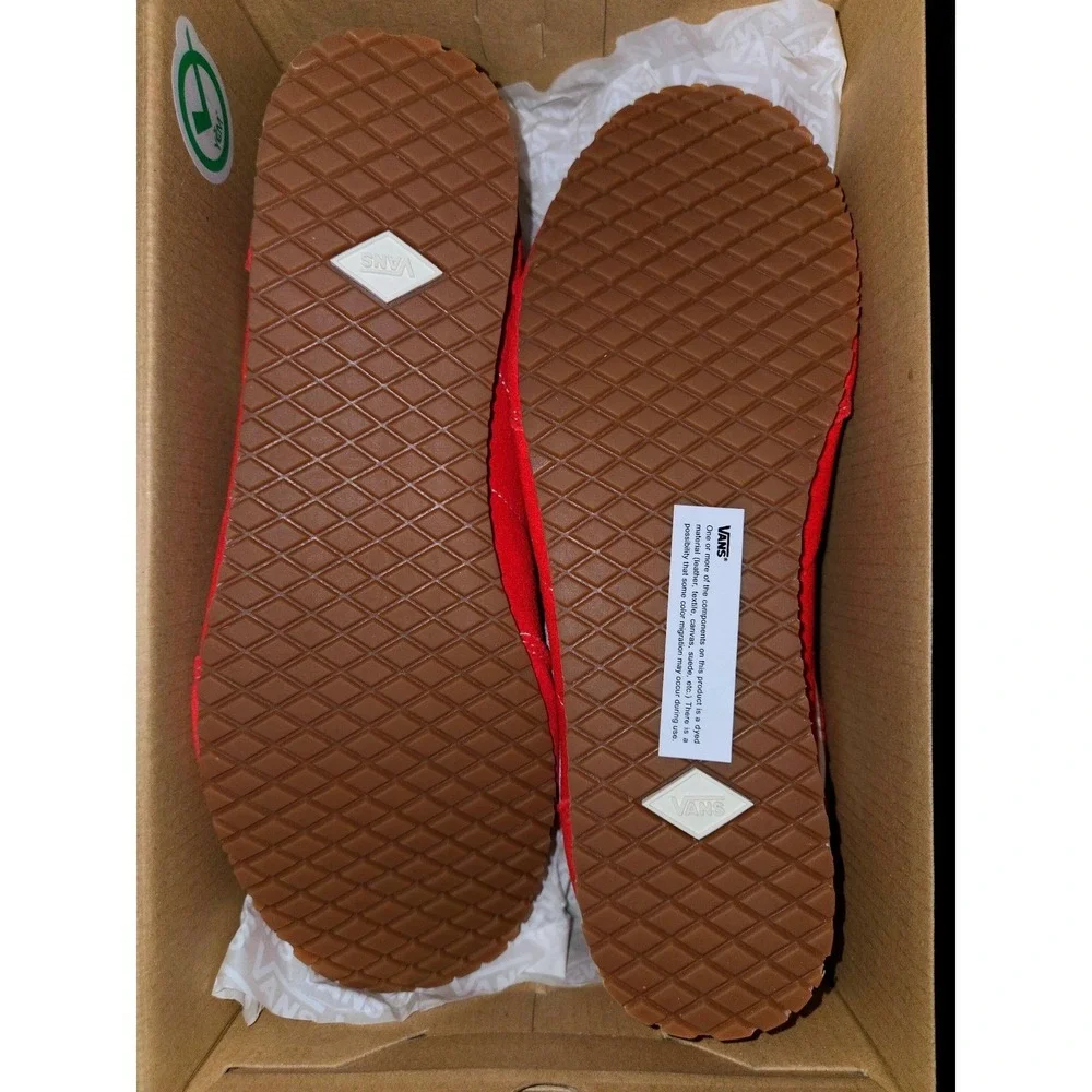 Vans Serio Super Lowpro Racing Red White Suede Sneakers Mens 7.5 W 9